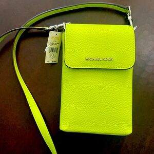 Michael Kors small neon cross body bag, leather.